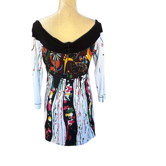 Eva Varro Scoop Neck Off Shoulder Artsy Tunic Top Blouse Size XL - Picture 6 of 10